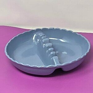 Vintage Melamine Ware No.401 Blue Divided Ashtray  Scalloped Edge